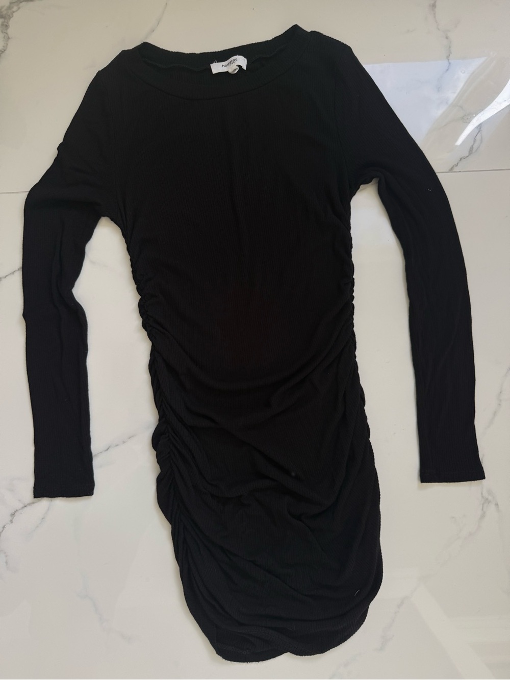 Hashttag in Trend Side-Ruched Ribbed Bodycon Dress